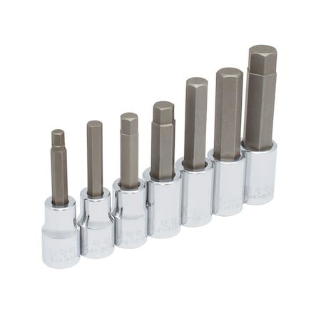 Urrea 1/2" Drive Hexagonal Short Bit, SAE, 7 pcs 54417